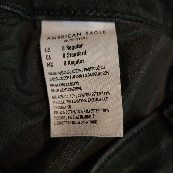 American Eagle 8 R Jegging Super Hi Rise 360 Next Level Stretch Black Wash - Picture 6 of 12